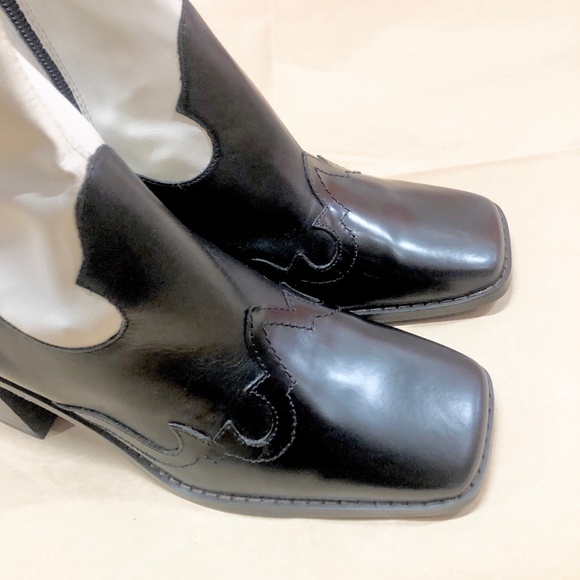 🖤🤍🖤 MANGO LEATHER Ankle Boots, 40, NWT - Picture 3 of 11